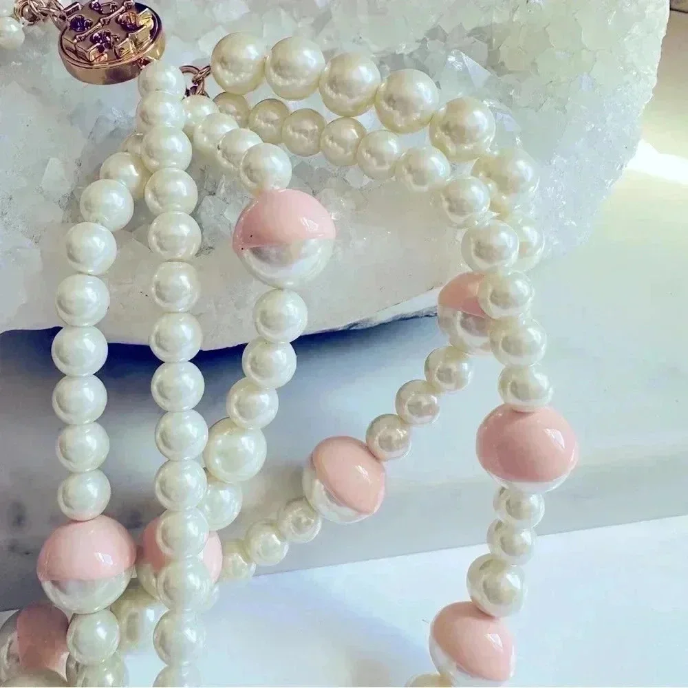 NWOT Rare Tory Burch Dipped Evie Pearl Statement Necklace